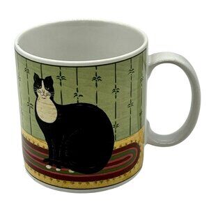 Warren‎ Kimble Cat Mug Sakura NY Oneida Tuxedo Black White 3.5” Coffee Tea